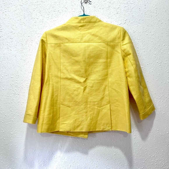 Talbots Sunny Yellow classic button-up 100%linen Jacket 6P - Picture 4 of 8